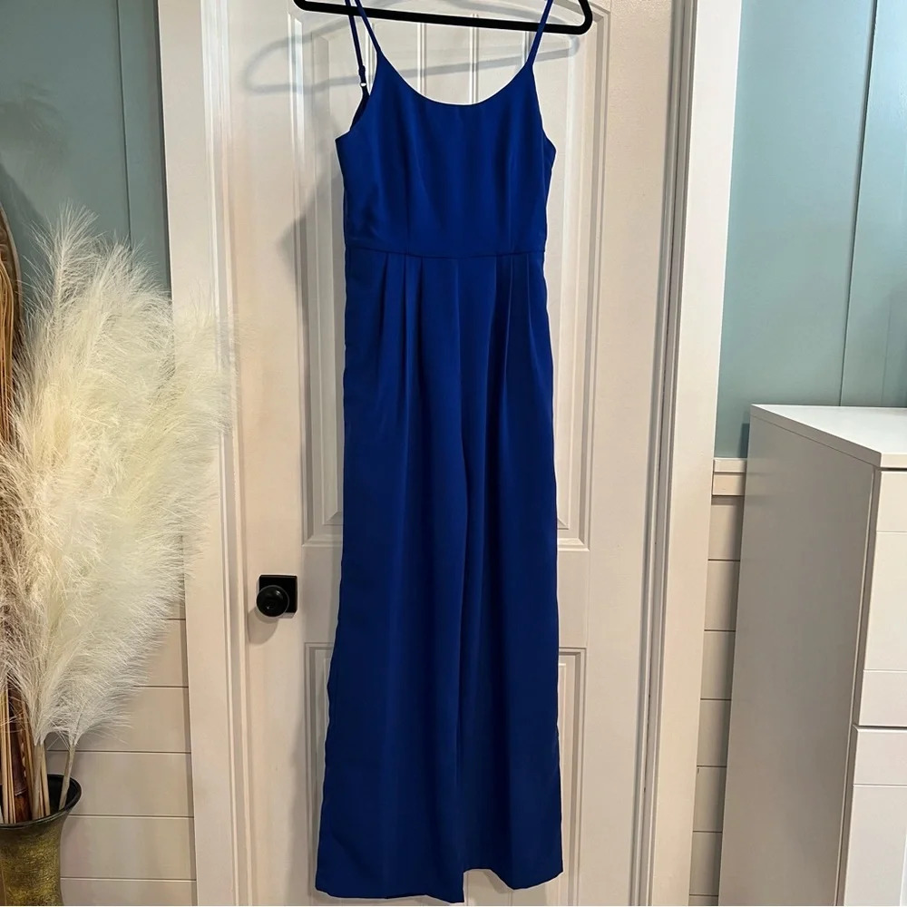 Gracia Royal Blue Spaghetti Strap‎ Lined Jumpsuit. Size Small.